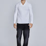 SikSilk - White Long Sleeve Polo
